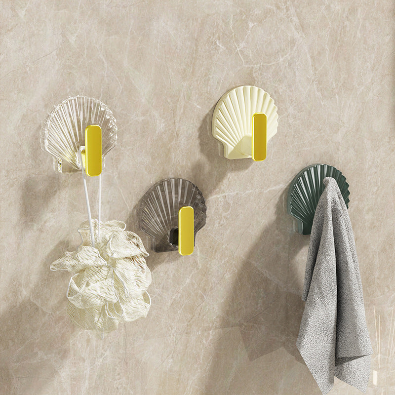 Shell design adhesive hooks, 4 pcs, hold up to 2 kg