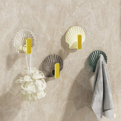 Shell design adhesive hooks, 4 pcs, hold up to 2 kg