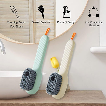 Ergonomic shoe cleaning brush