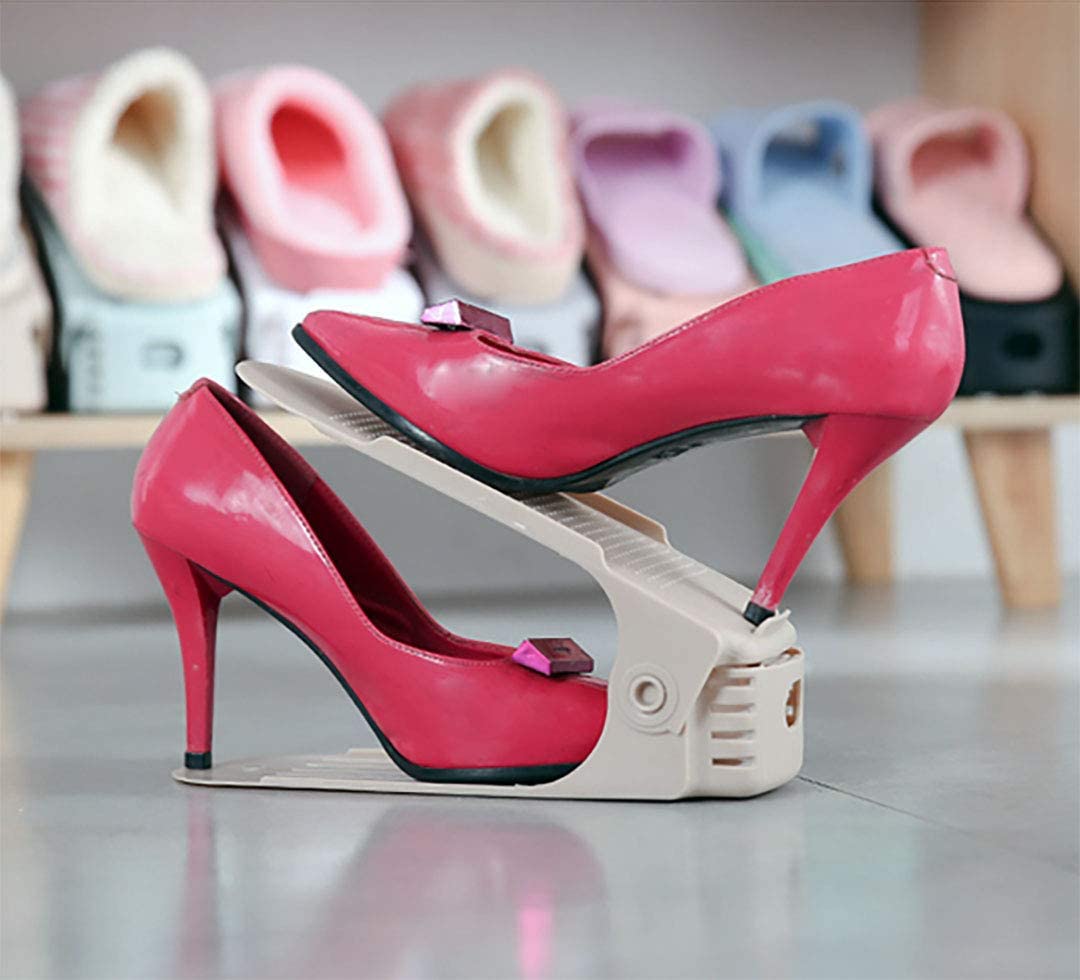 Shoe stacker rack for sneakers, flat shoes, sandals and high heels up to size 9