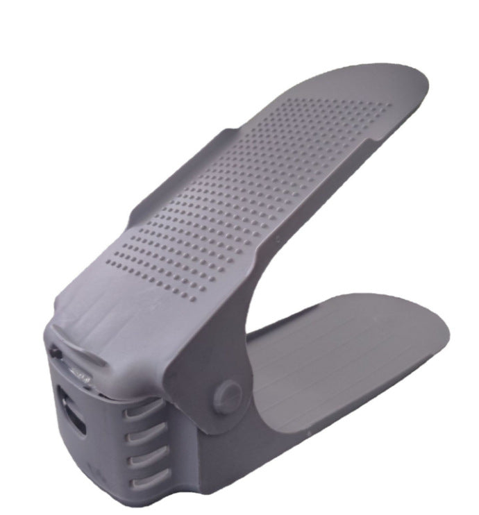 Shoe stacker plastic shoe rack organizer in grey