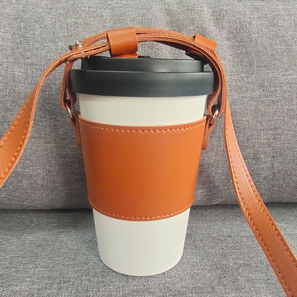 Portable cup carrier strap