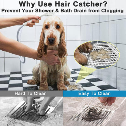 Drain cover sticker that catches hair