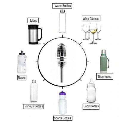 Long-handle brush for water bottles