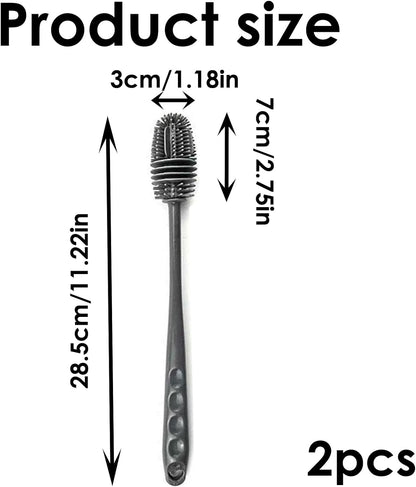 Bottle cleaning brush for narrow necks