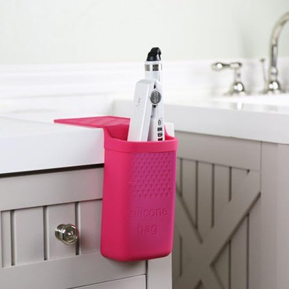 Silicone flat iron holder