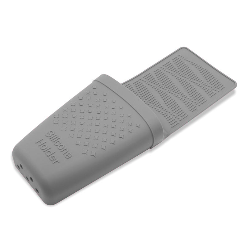 Silicone curling iron holder in gray