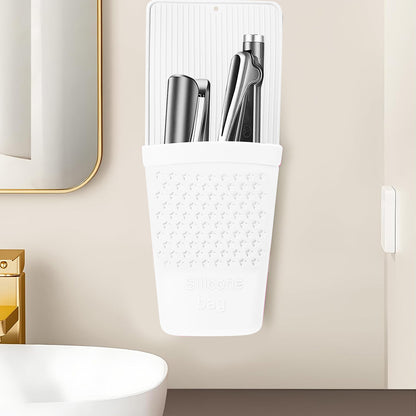 Silicone curling iron holder in white