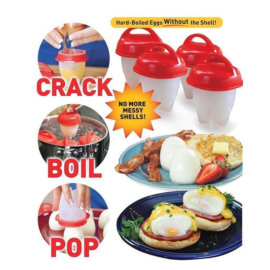 Silicone egg boiler cups, 6 pieces