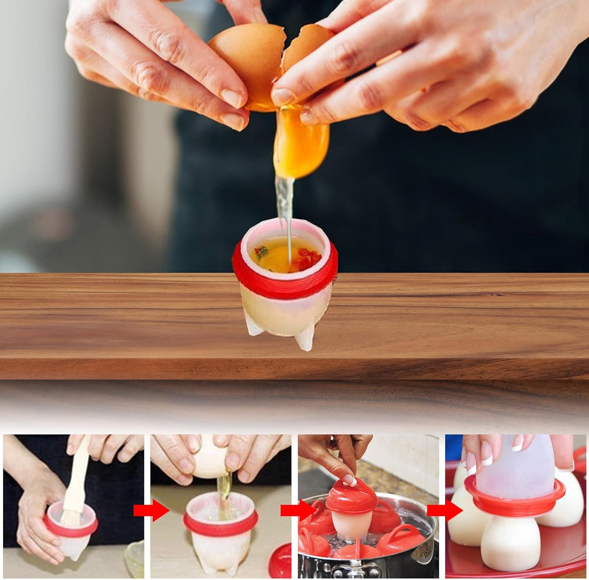 Egg boiler cups for breakfast