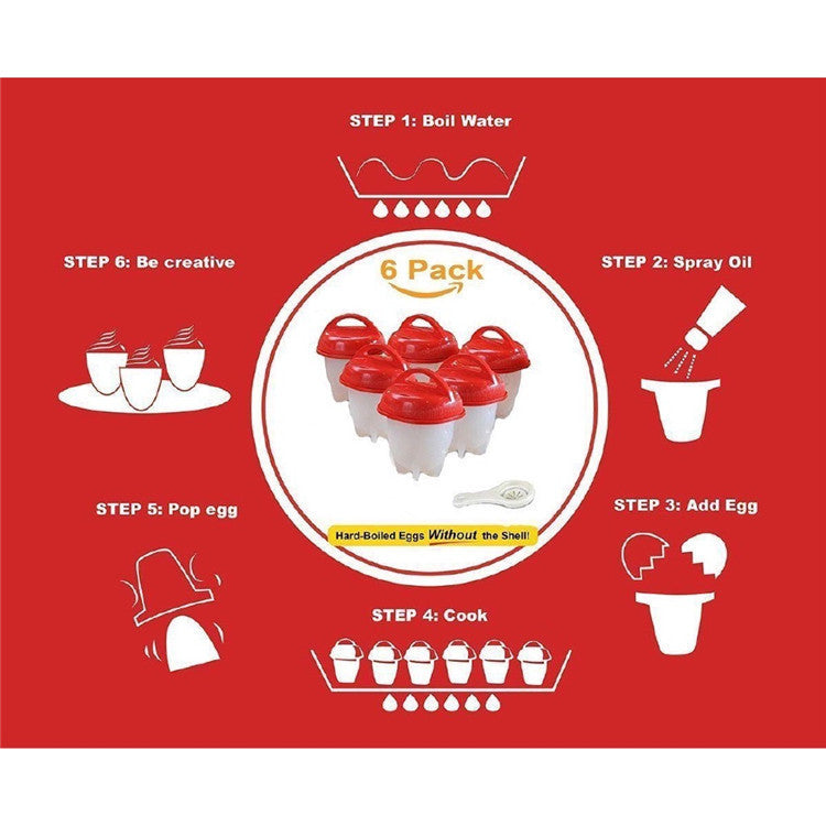 Colorful silicone egg boiler cups