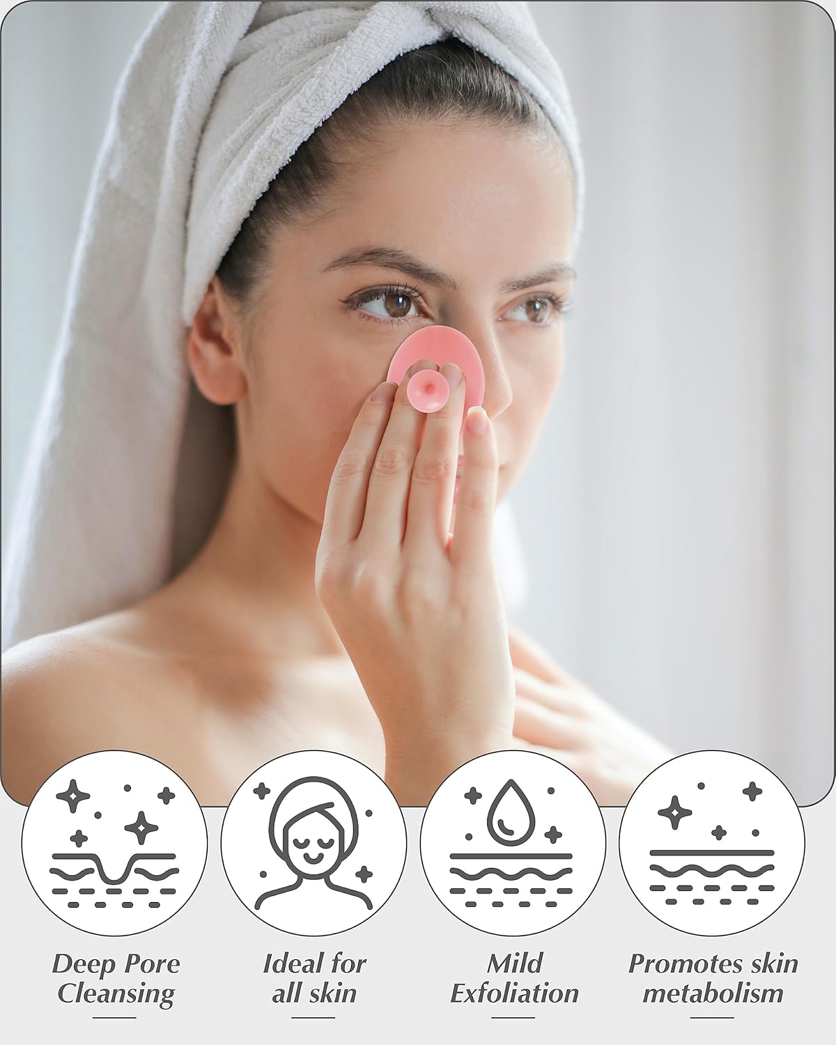 Manual face scrubber for daily cleansing