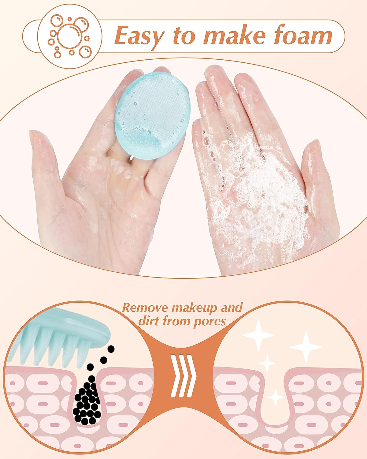 Silicone exfoliating face brush