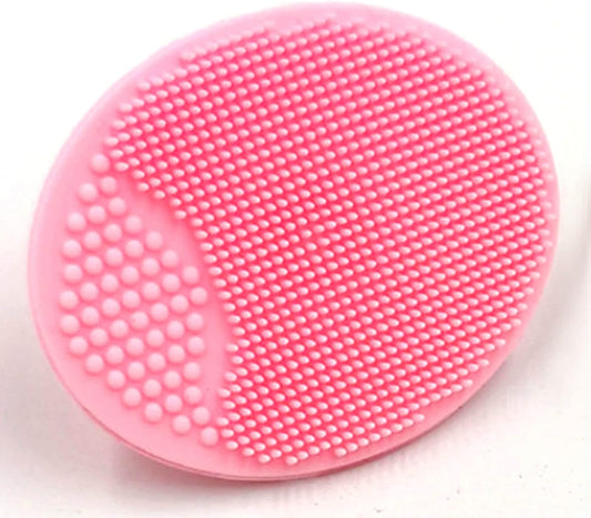 Silicone face scrubber in pink