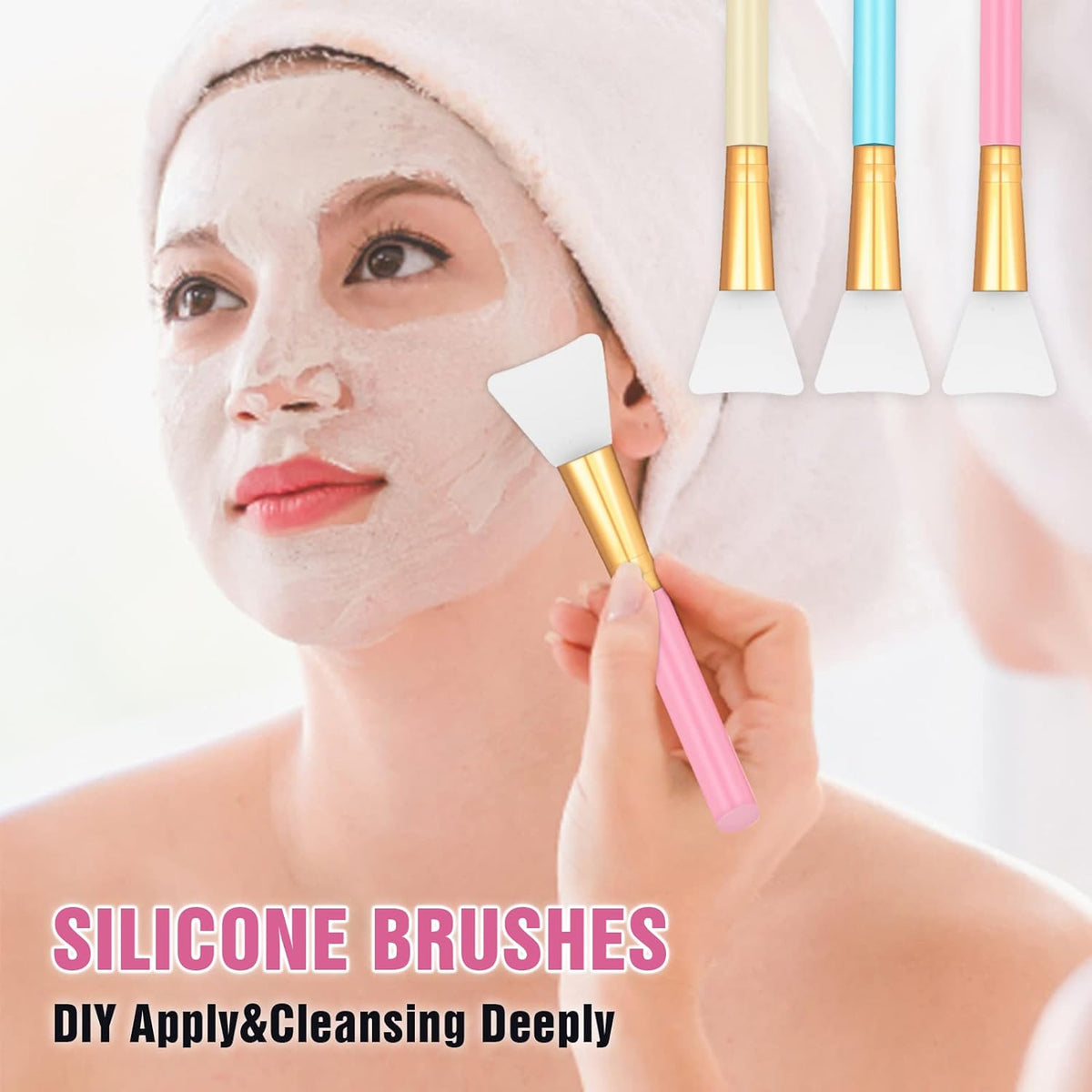 Silicone brush for clay masks
