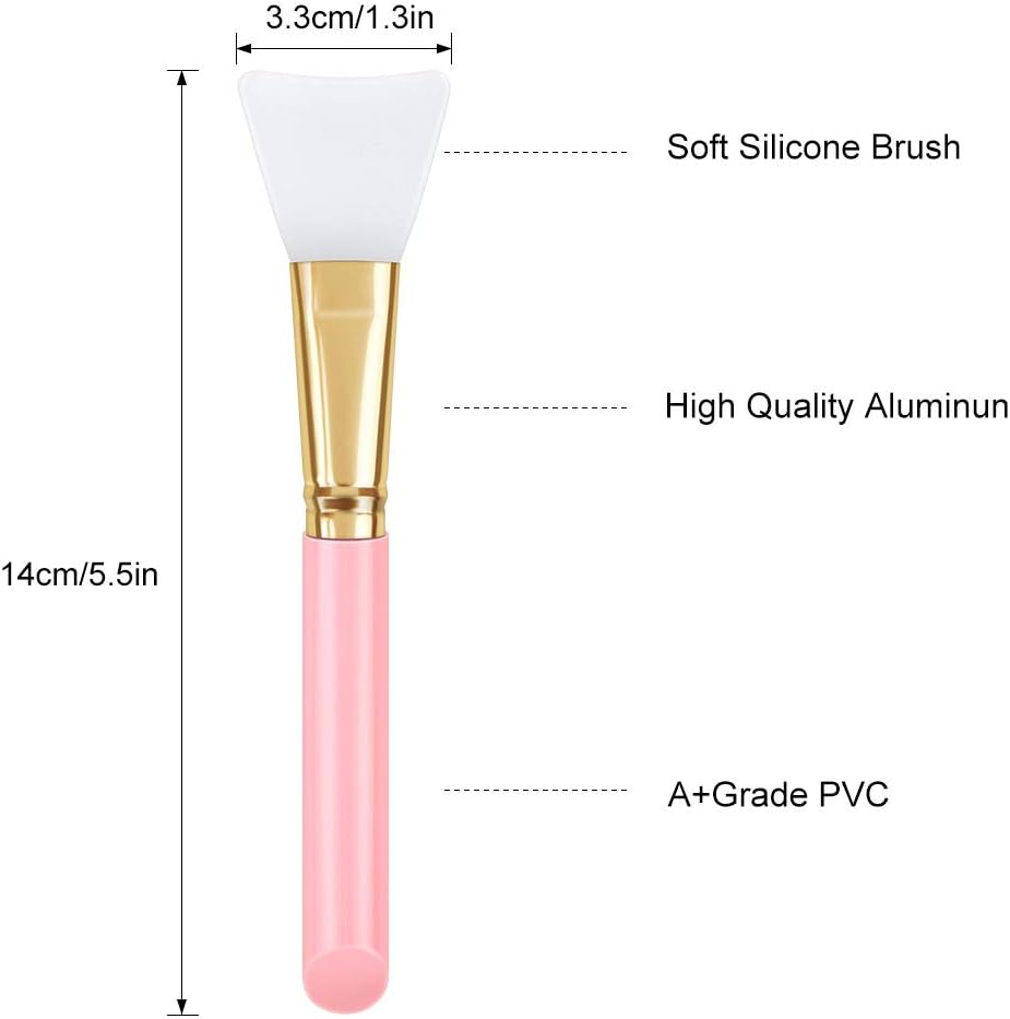 Silicone facial mask brush, single head in pink