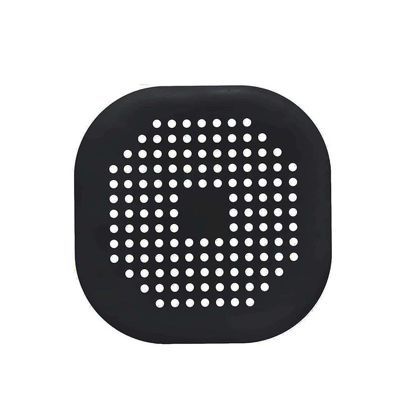 Silicone shower drain cover in black