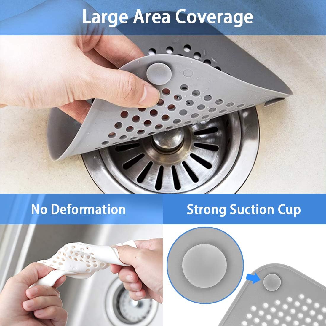 Flat silicone drain stopper
