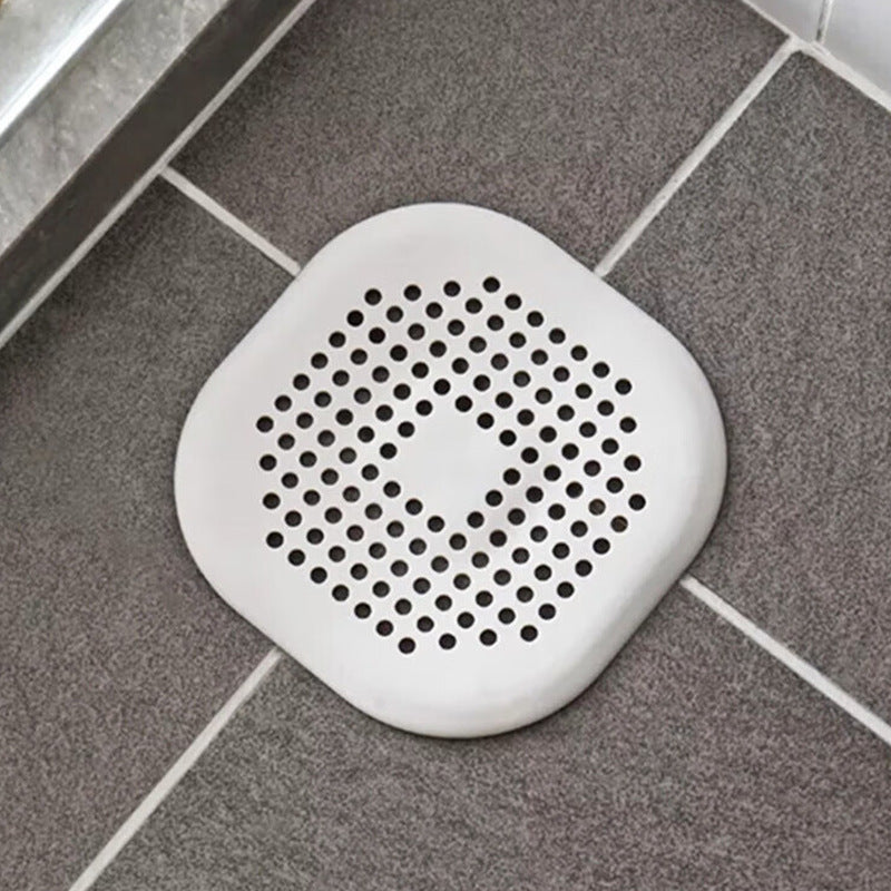 Silicone shower drain cover in white