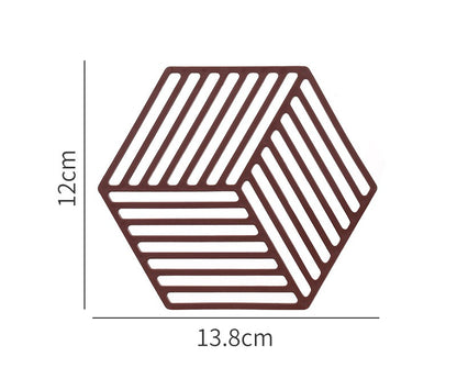 Silicone table mat and coaster, design 1 in brown