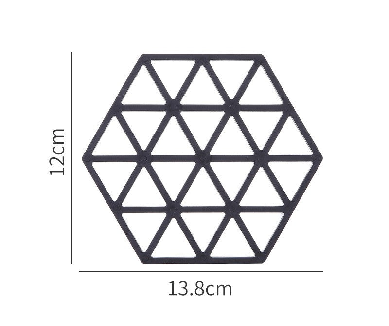 Silicone table mat and coaster, design 2 in black