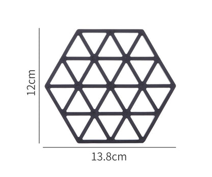 Silicone table mat and coaster, design 2 in black