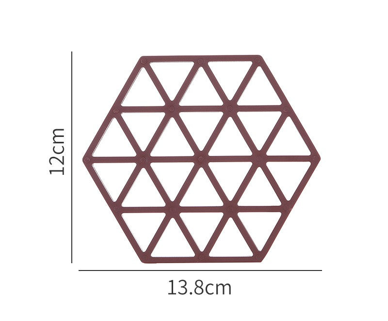 Silicone table mat and coaster, design 2 in brown