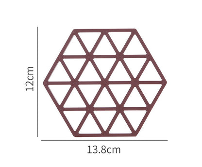 Silicone table mat and coaster, design 2 in brown