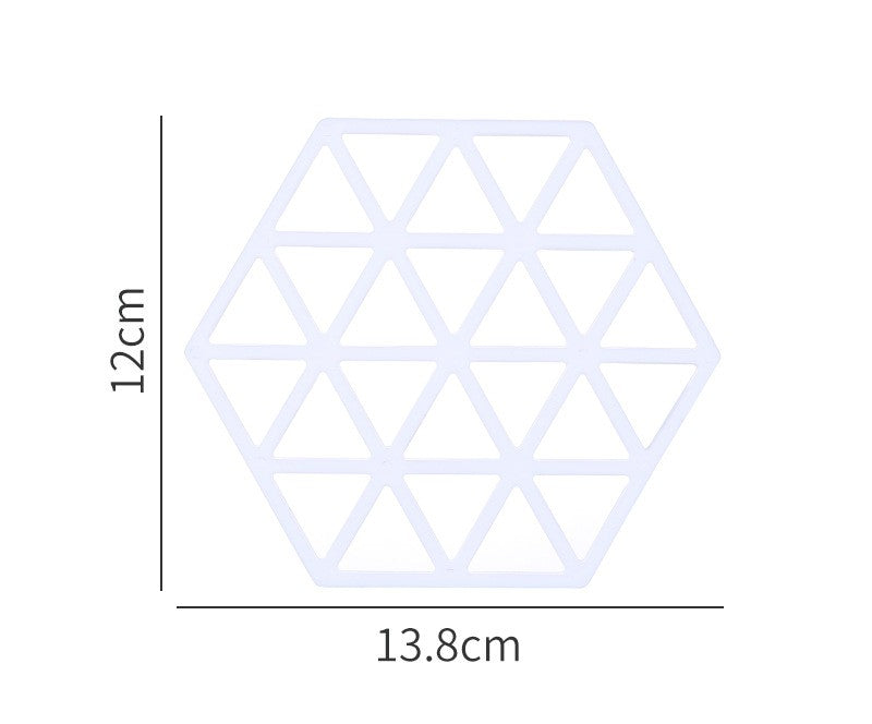 Silicone table mat and coaster, design 2 in white