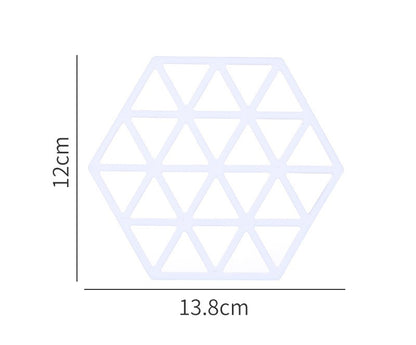 Silicone table mat and coaster, design 2 in white