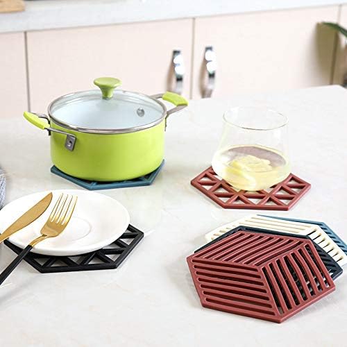 Heat-resistant silicone trivet for hot pots