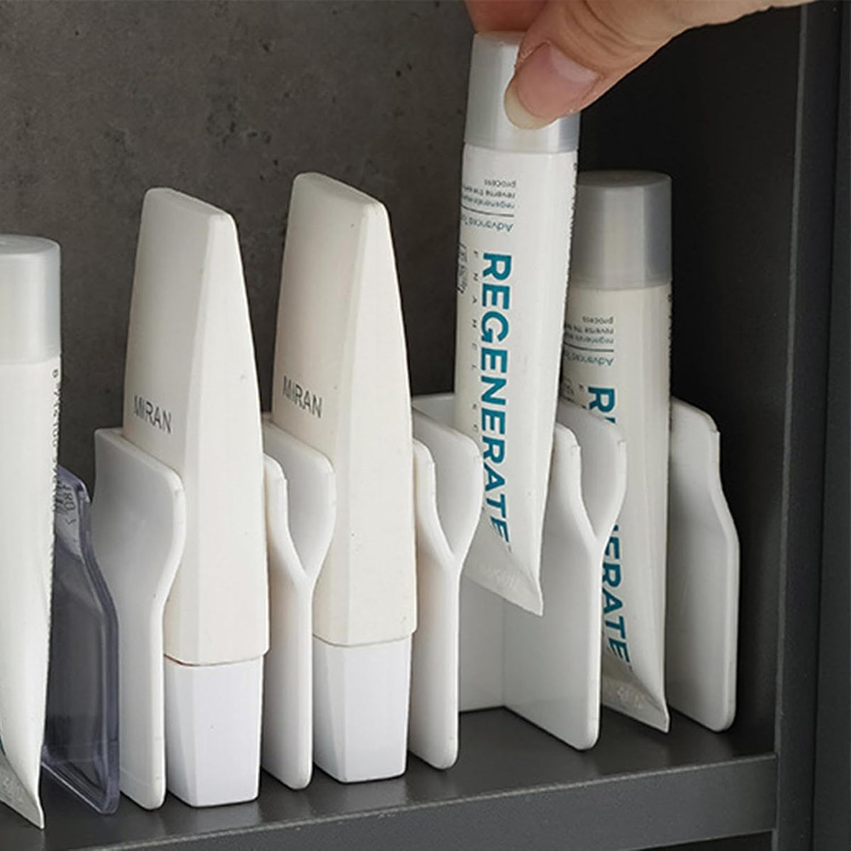 No-drill skincare shelf