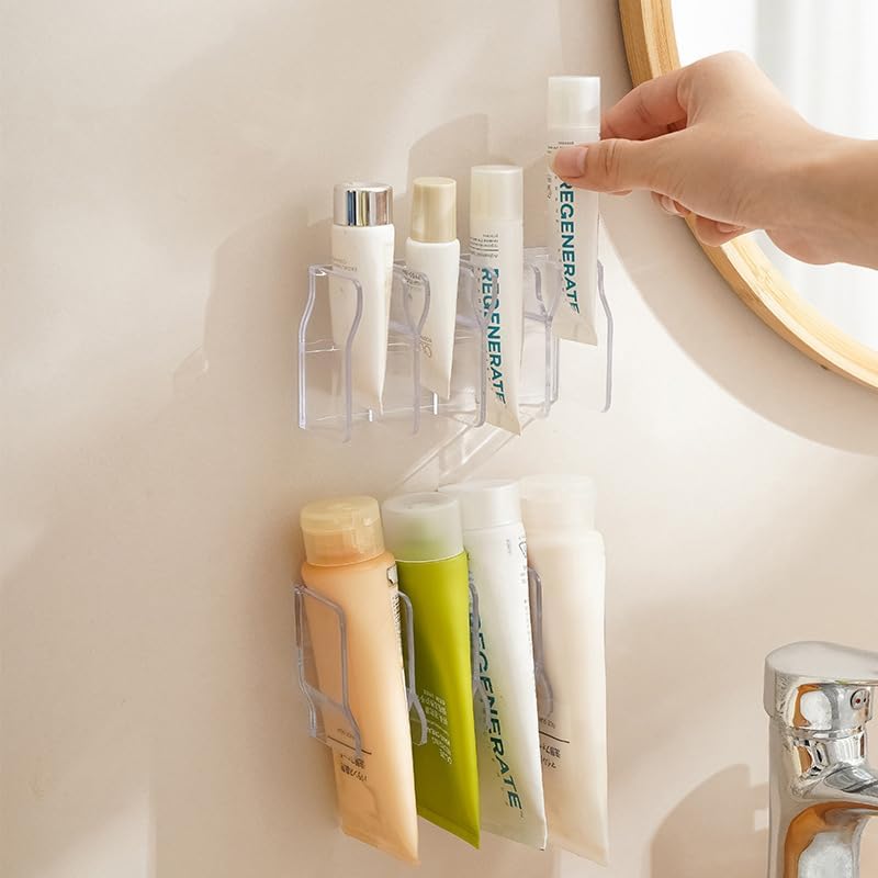 Wall-mounted skincare organizer shelf