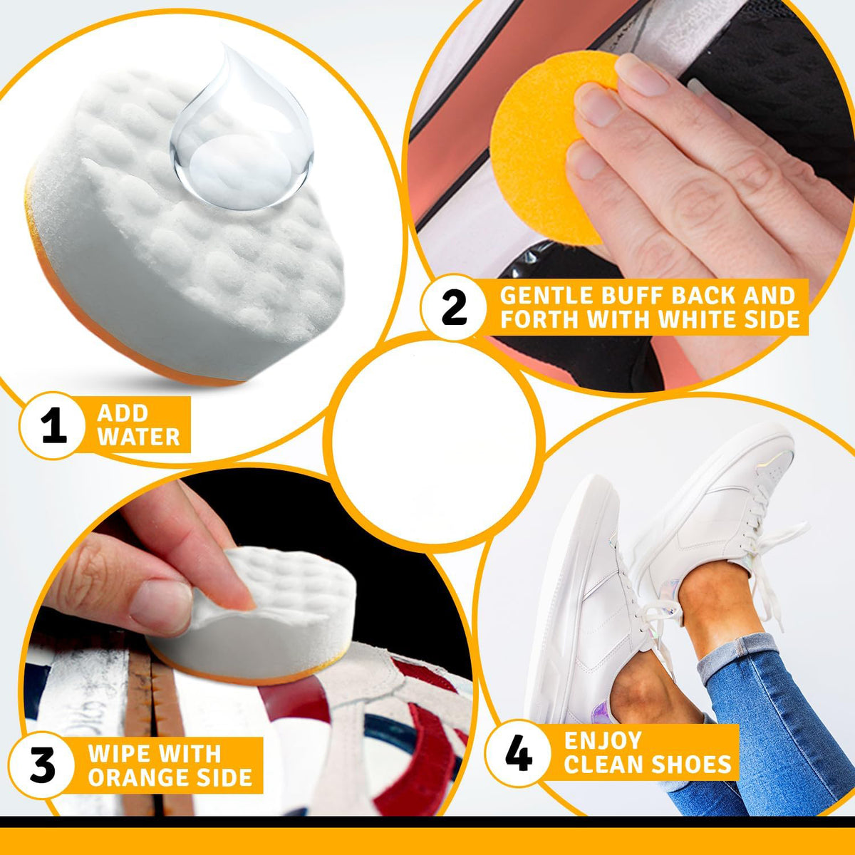 Sponge that brightens dirty shoe soles