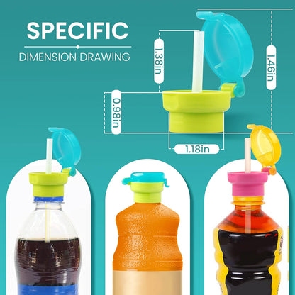 Spill proof bottle cap with straw that prevents leaks