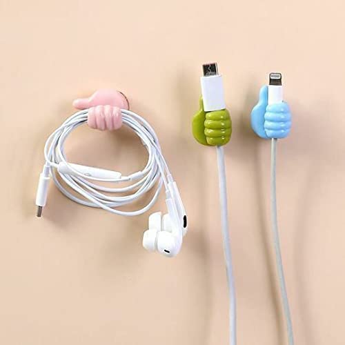 Self-adhesive silicone thumb hook for keys, cables and makeup brushes