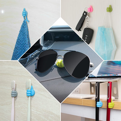 Multi-purpose self-adhesive thumb hook for home and office wall storage