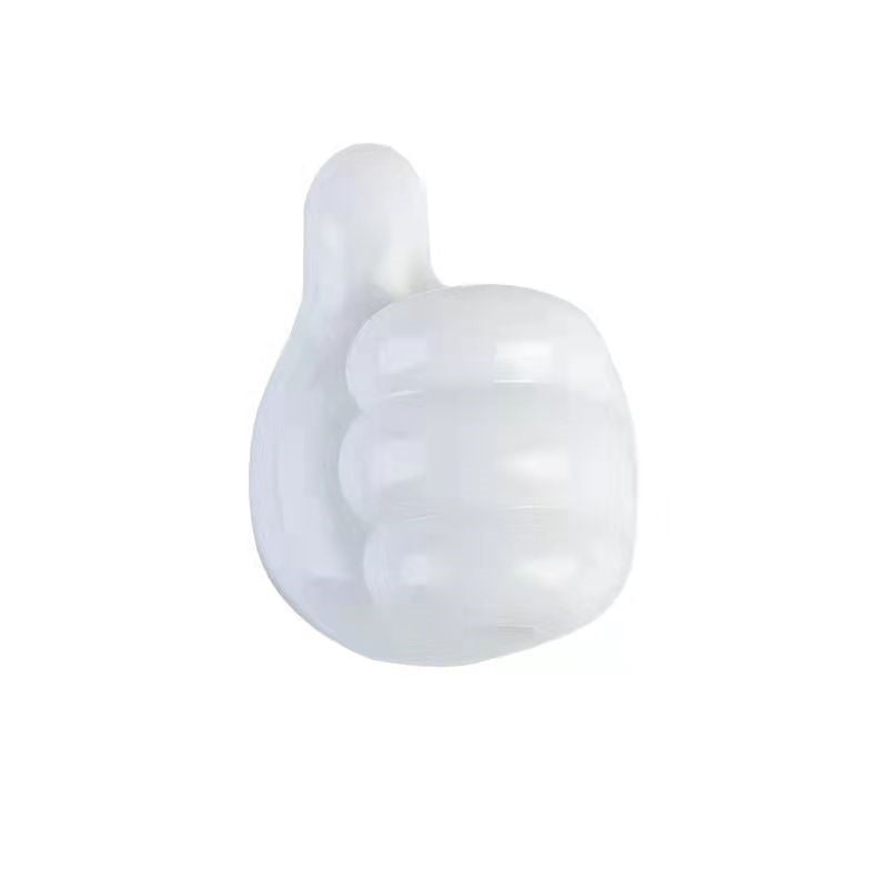 Self-adhesive thumb hook in white