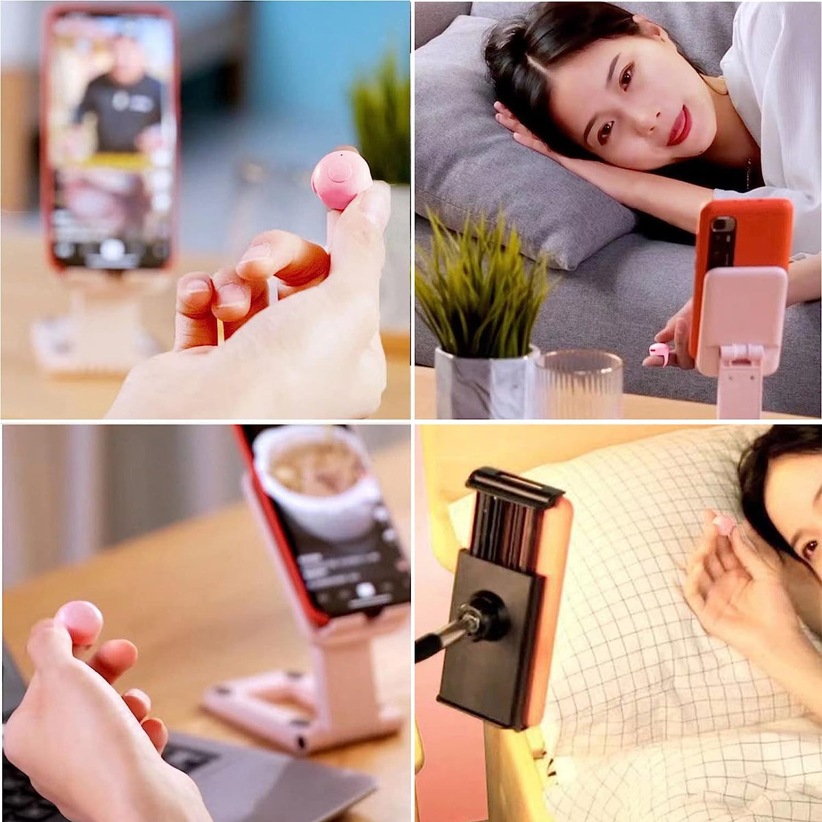 Bluetooth ring remote for scrolling videos with one button press