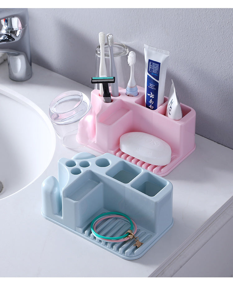 Bathroom countertop toiletries holder