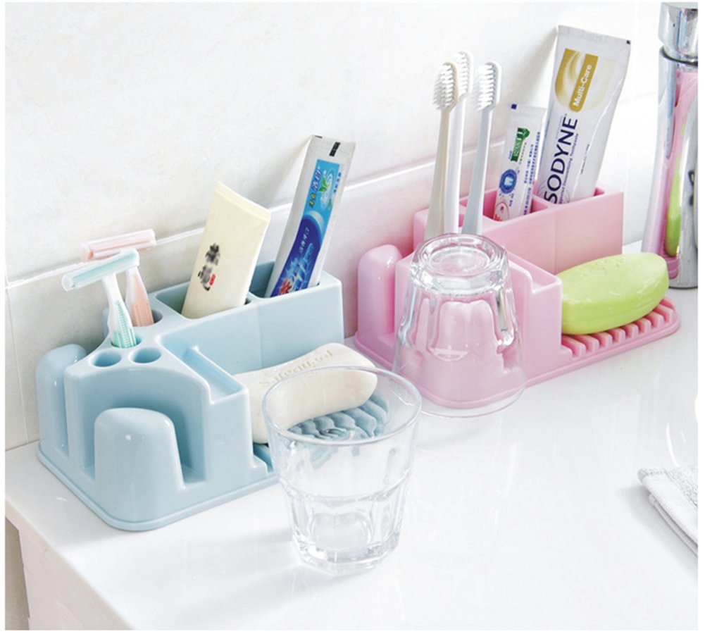 Toiletries organizer for toothpaste, toothbrush and soap, 7.36 x 4.72 x 2.95 in