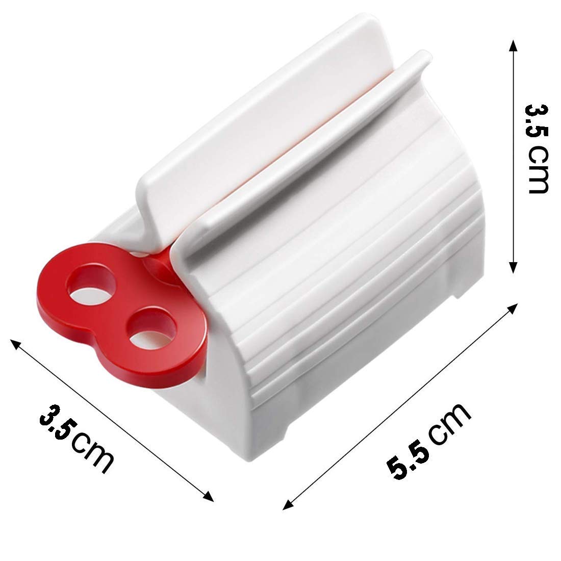 Rolling toothpaste squeezer in red