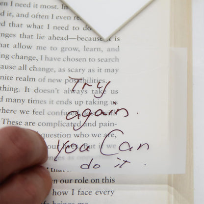 Transparent sticky notes for books and textbooks