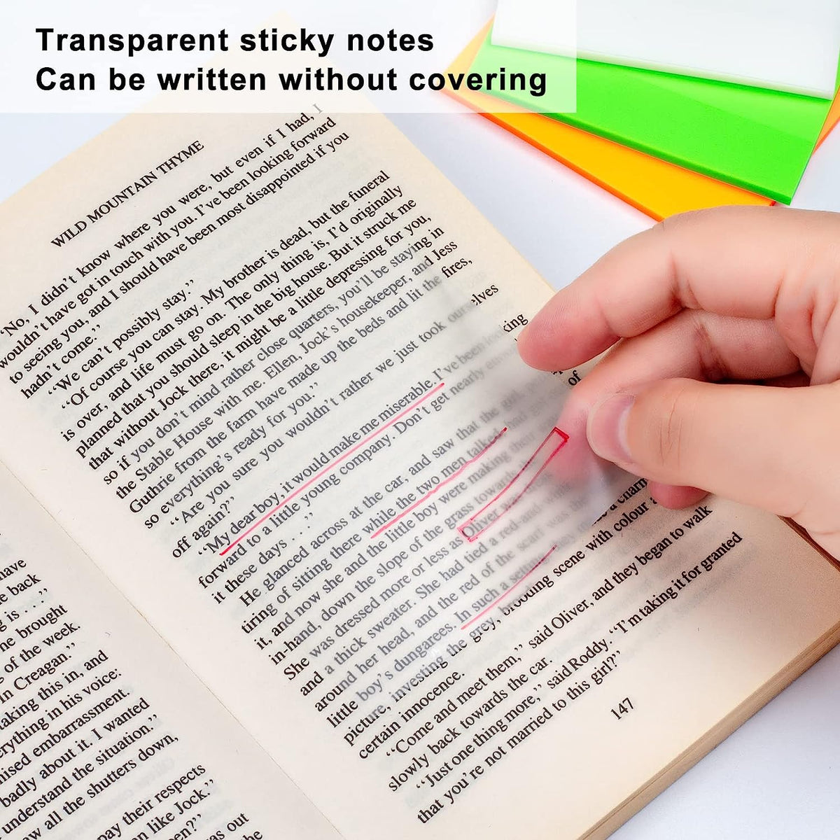 Transparent memo notes for students
