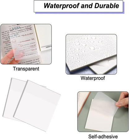 Clear sticky notes for annotating and studying