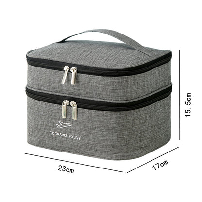 Travel cosmetic bags in assorted colors