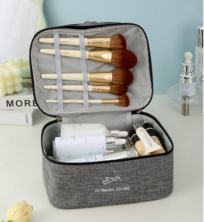 Travel toiletry bag with compartments