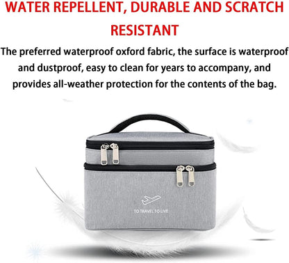 Double layer cosmetic bag interior