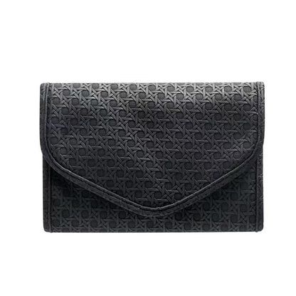 Travel jewelry organizer bag, large leather in black