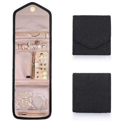 Travel jewelry organizer bag, medium in black